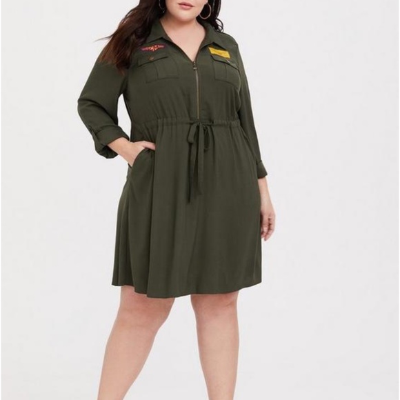 torrid Dresses & Skirts - Torrid Captain Marvel Patchwork Shirt Dress 6X NWT
